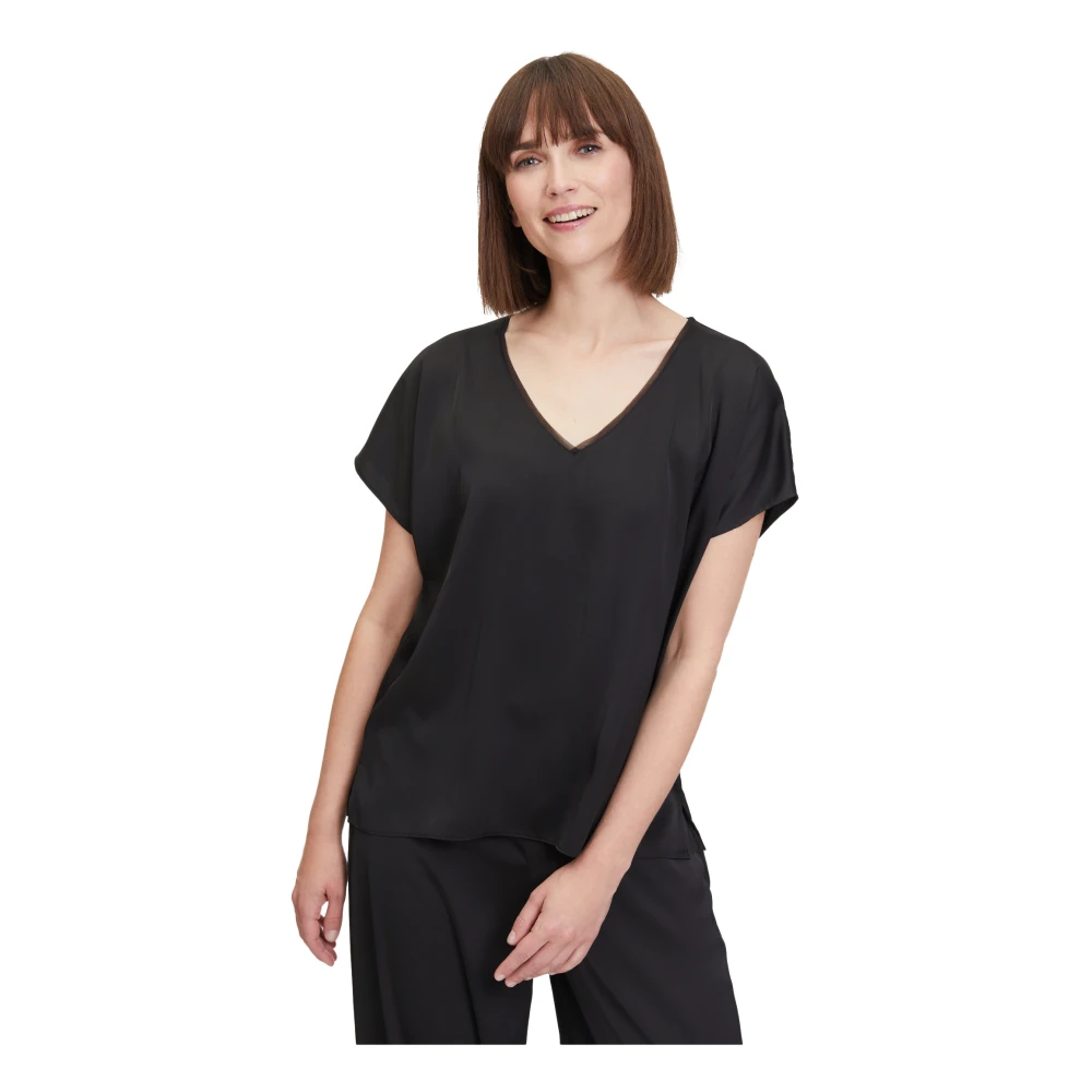 Vera Mont Satin V-hals Blouse Pink Dames