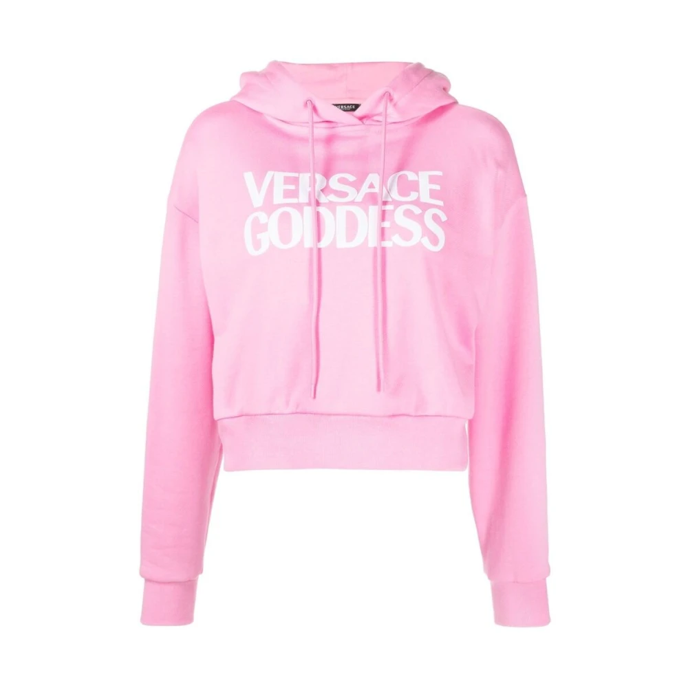 Versace Roze Goddess Logo Hoodie Pink Dames