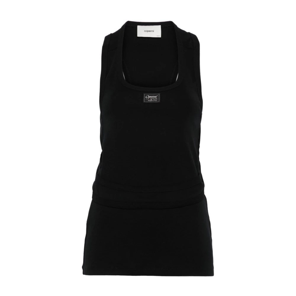 Coperni Zwarte U-hals Mouwloze Top Black Dames