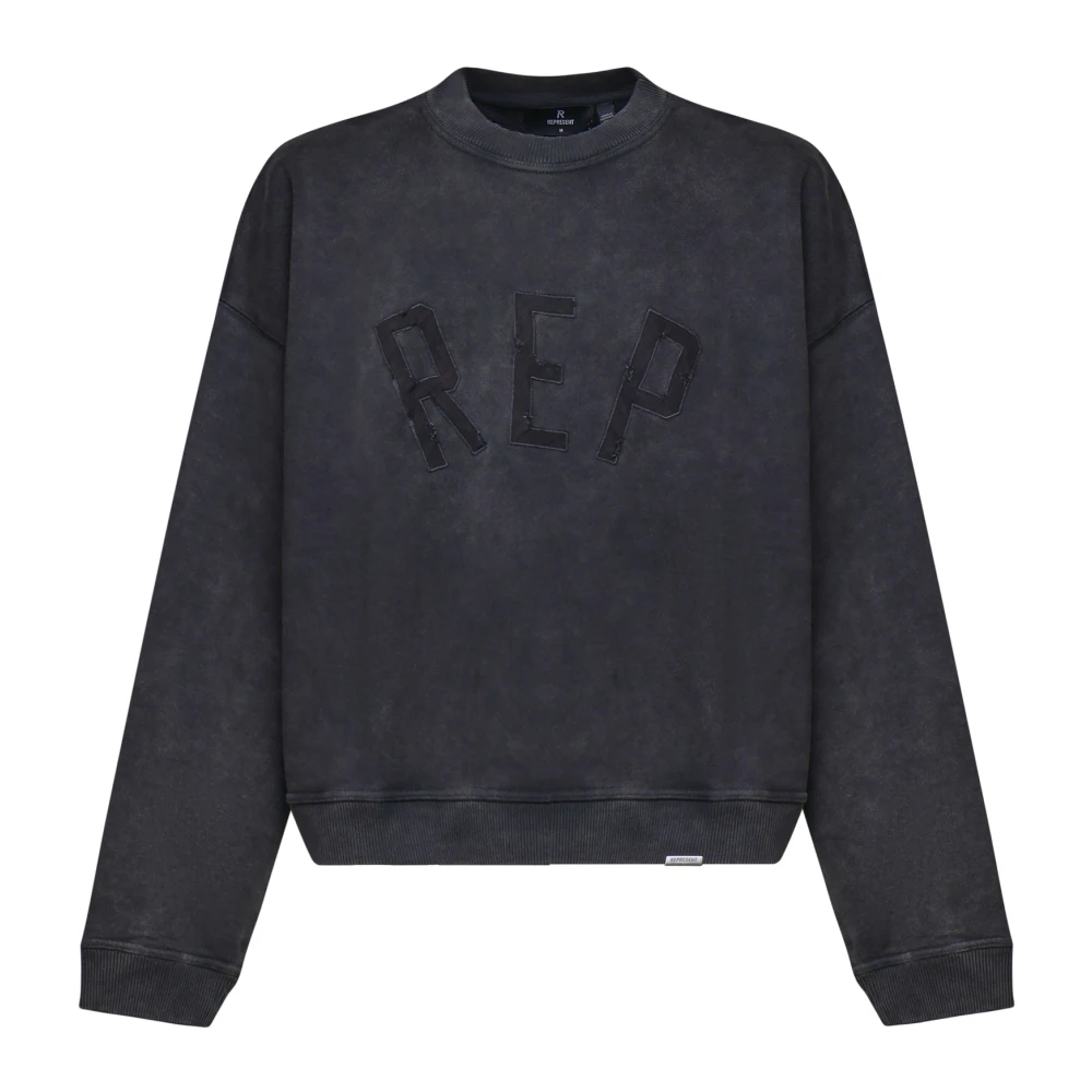 Represent Vintage Zwarte Katoenen Sweatshirt Ronde Kraag Gray Heren