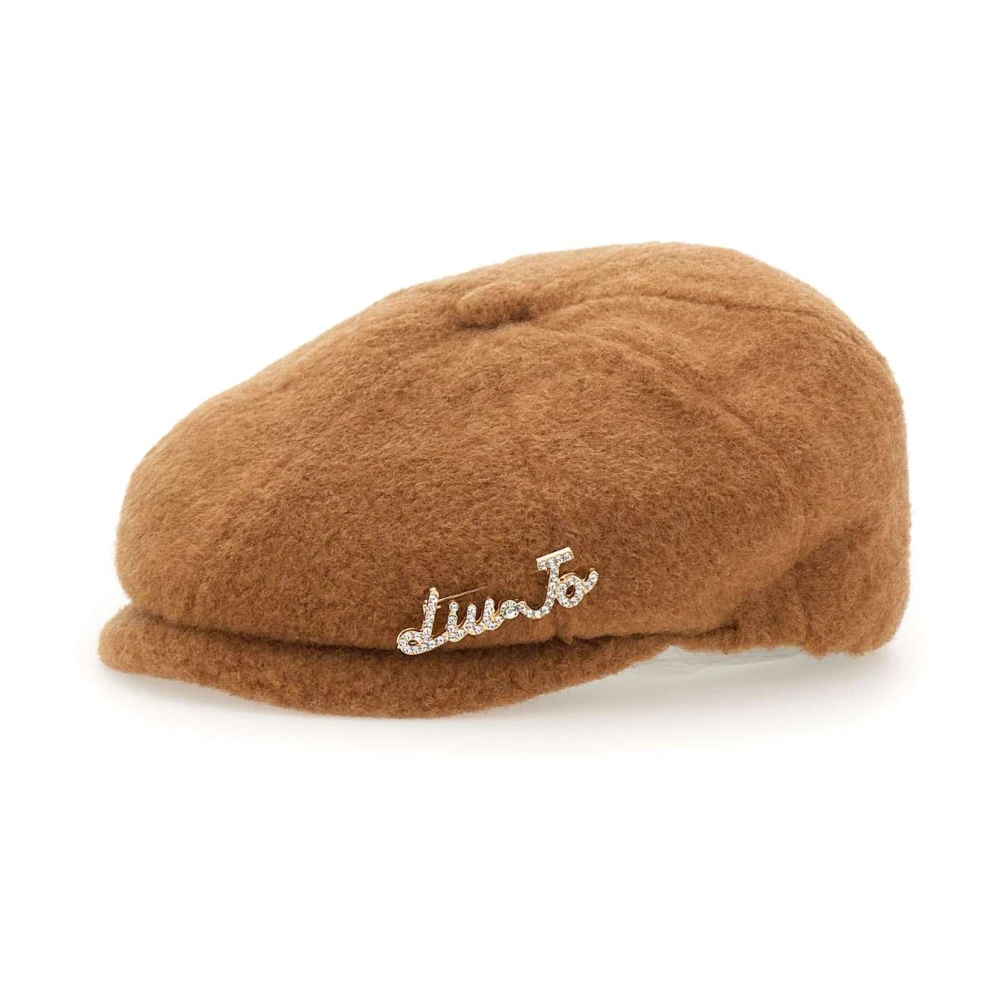 Liu Jo Bruin Bouclè Knoopklep Hoed Brown Dames