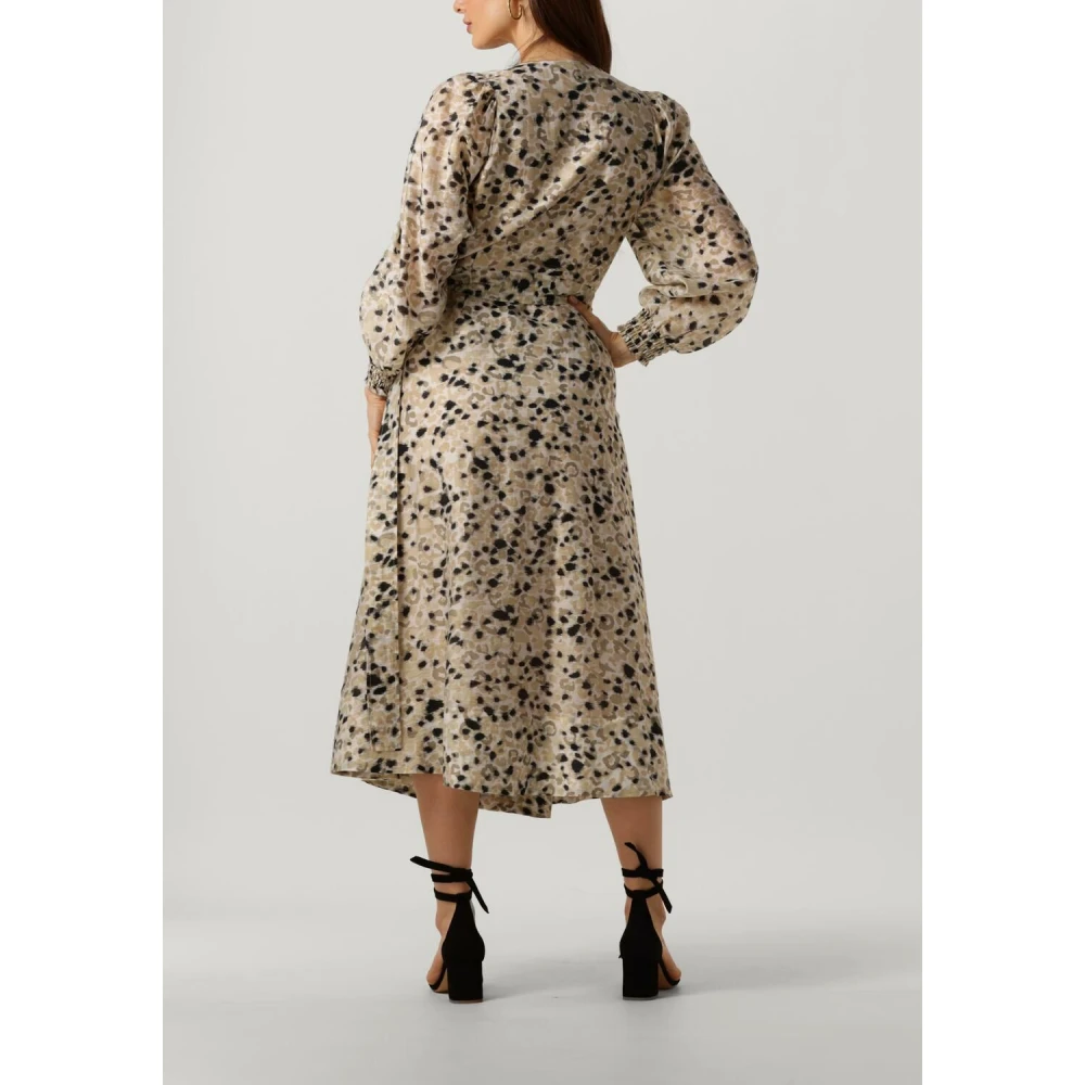 Second Female Beige Wrap Jurk Gaura Midi Stijl Second Dames Multicolor Dames