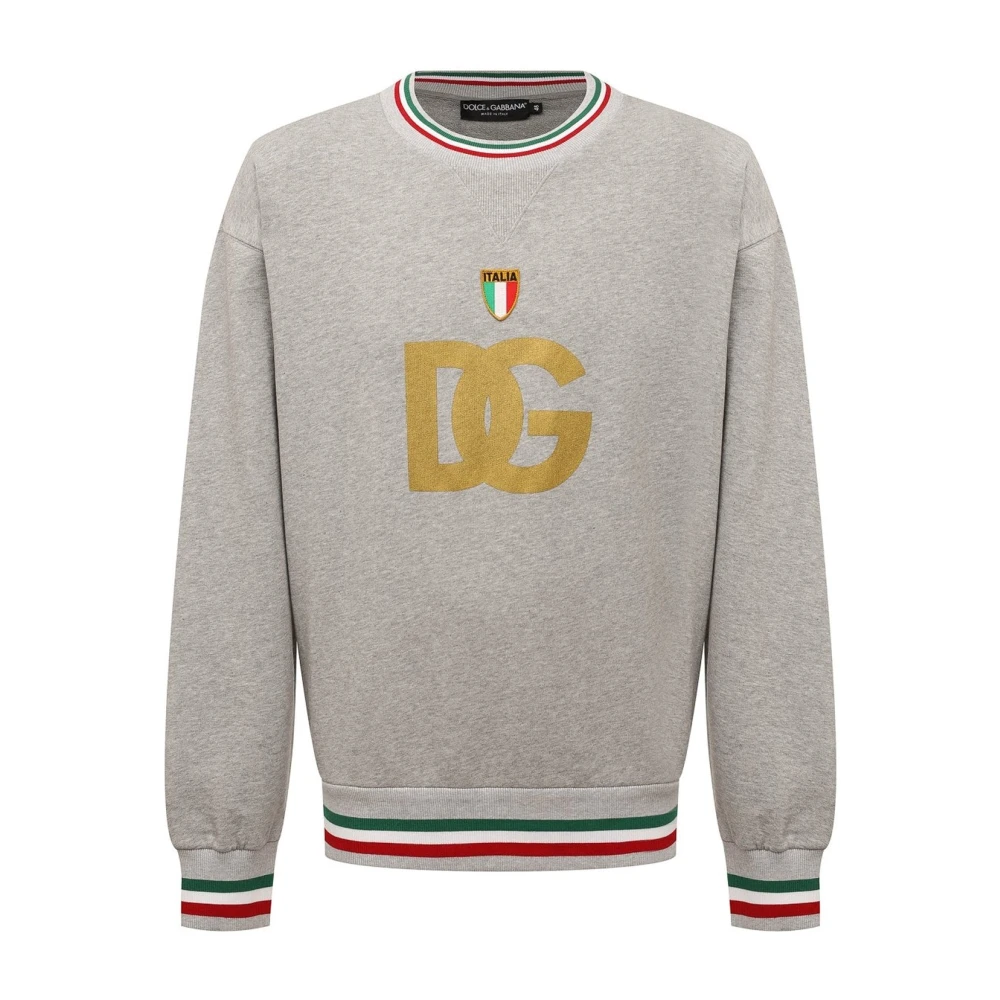 Dolce & Gabbana Logo Sweatshirt 100% Katoen Gemaakt in Italië Gray Heren