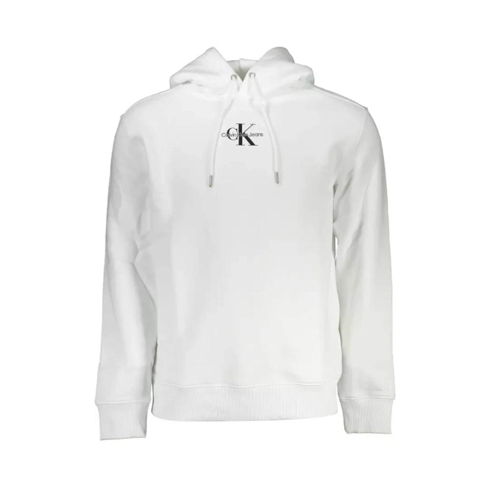 Calvin Klein Men's White Hoodies, 2XL, Stylish Cotton Hooded Sweatshirt