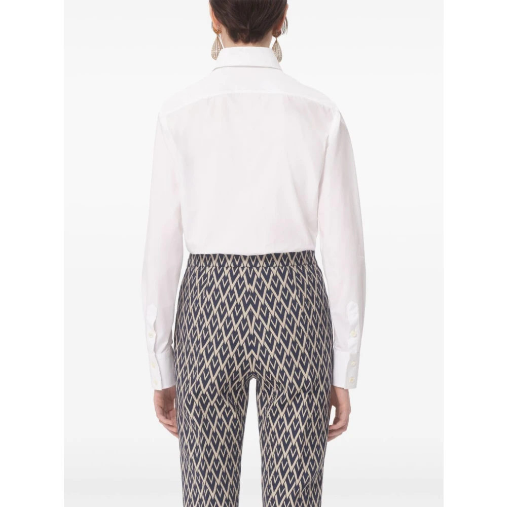 Valentino Witte Katoenen Knoop-Down Shirt White Dames