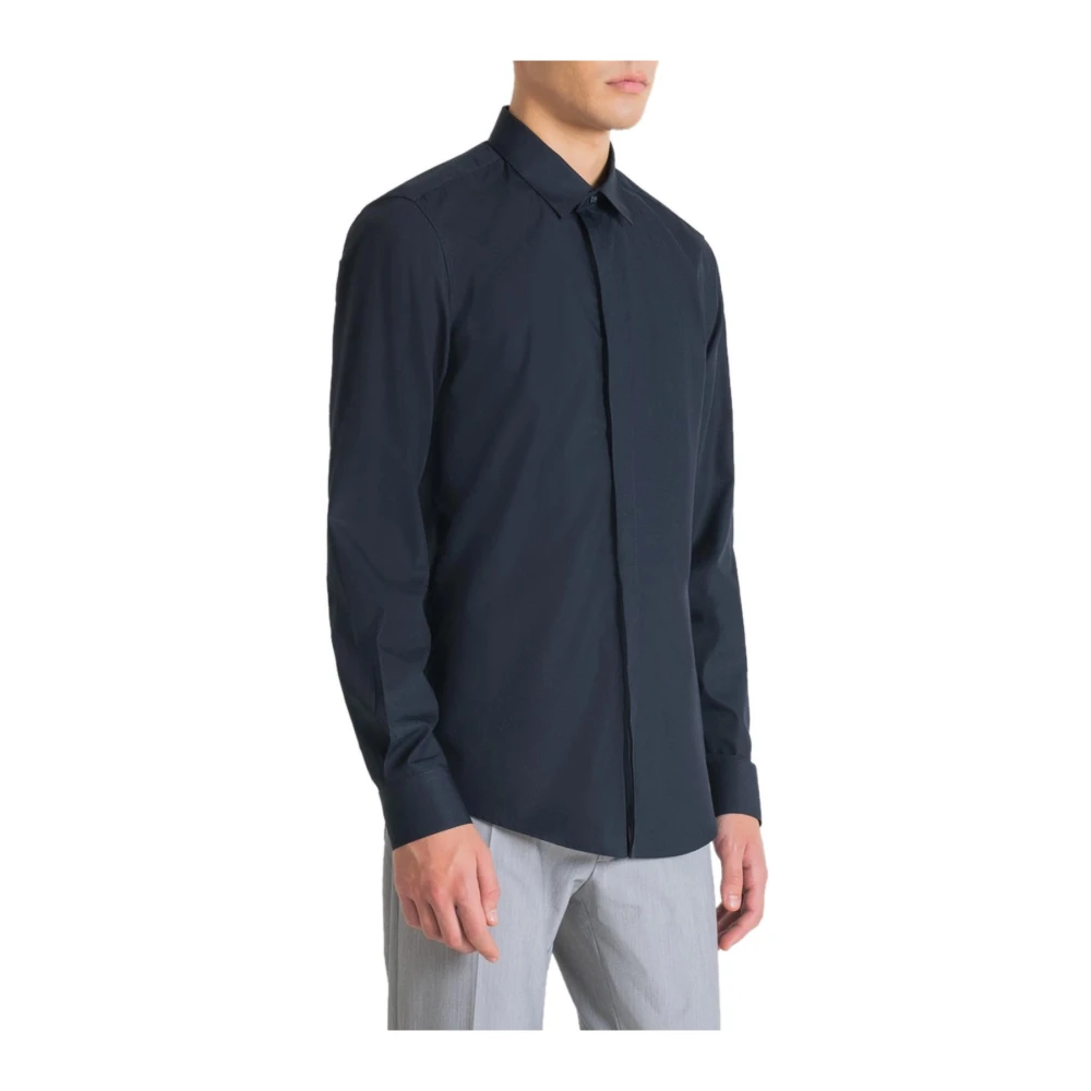 Antony Morato Men's Blue Slim Fit Poplin Shirt