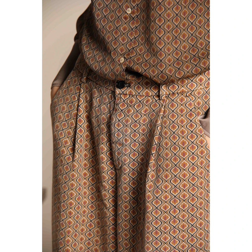 Mason's Wide Pleats Dames Chino Broek Brown Dames