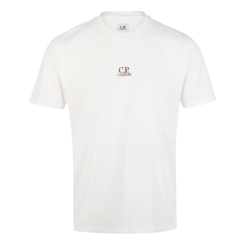 C.P. Company Katoenen Logo Bedrukt T-Shirt White Heren