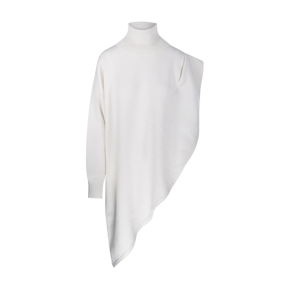 Alaïa Elegante Asymmetrische Cape in Wit White Dames