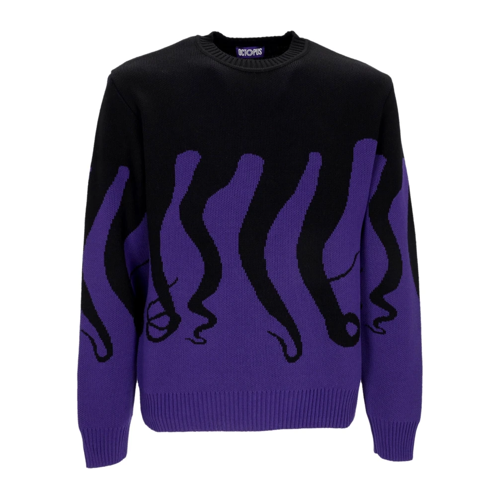 Octopus Paars Zwart Heren Trui Stijlvol Purple Heren