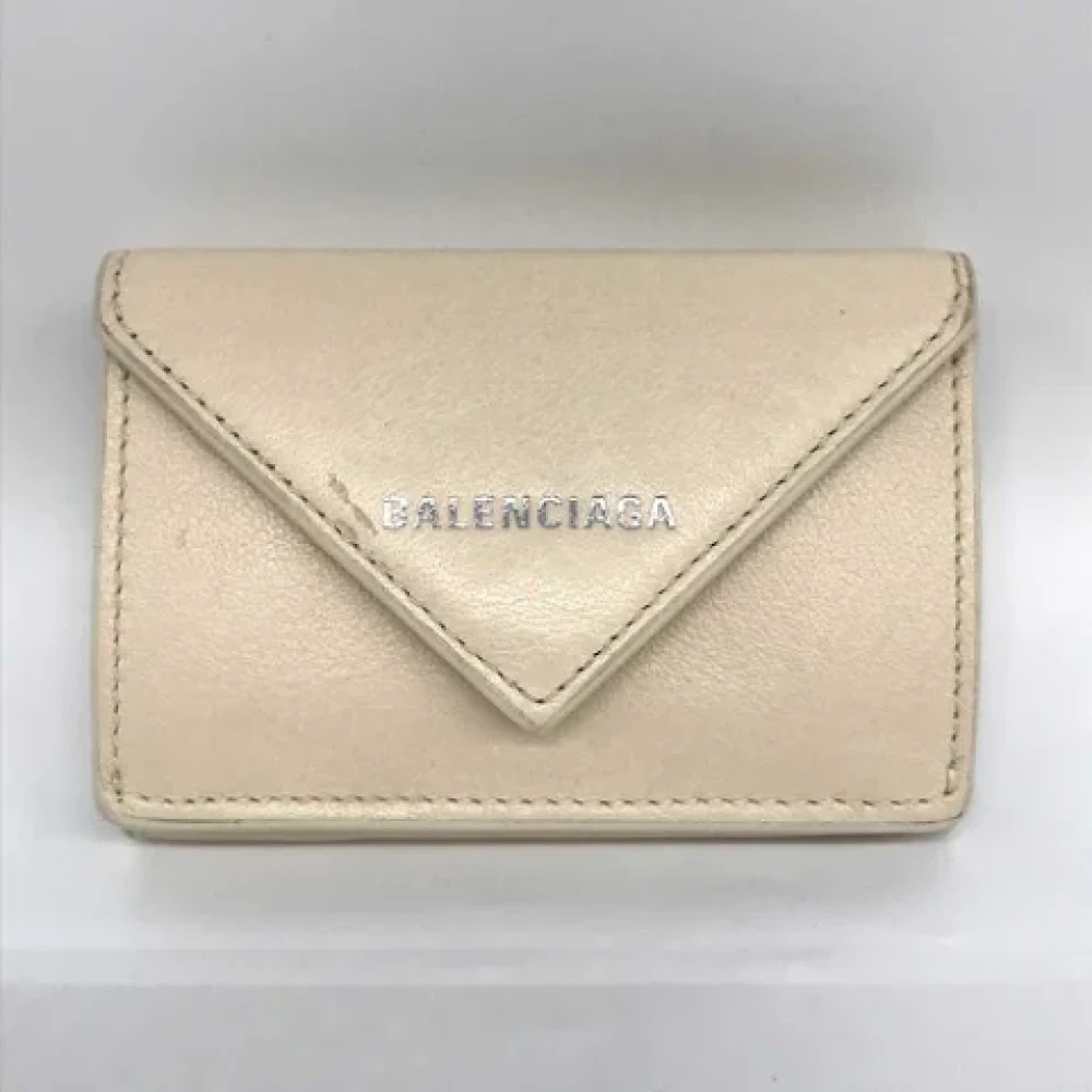 Balenciaga Vintage Pre-owned Leather wallets Beige Dames