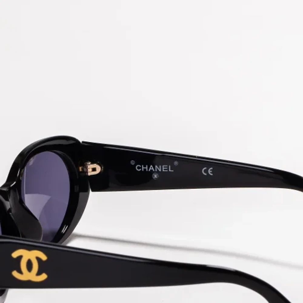 Chanel Vintage Pre-owned Acetate sunglasses Black Dames