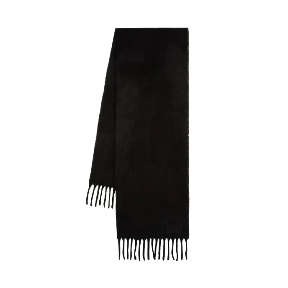 Ami Paris Zwart Wol Oversized Sjaal Black Dames