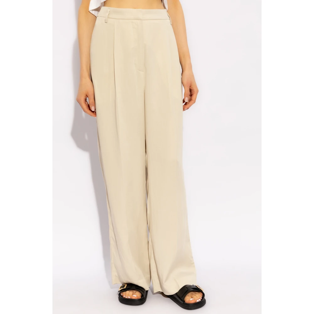 Munthe Kosmila plooi-voorkant broek Beige Dames