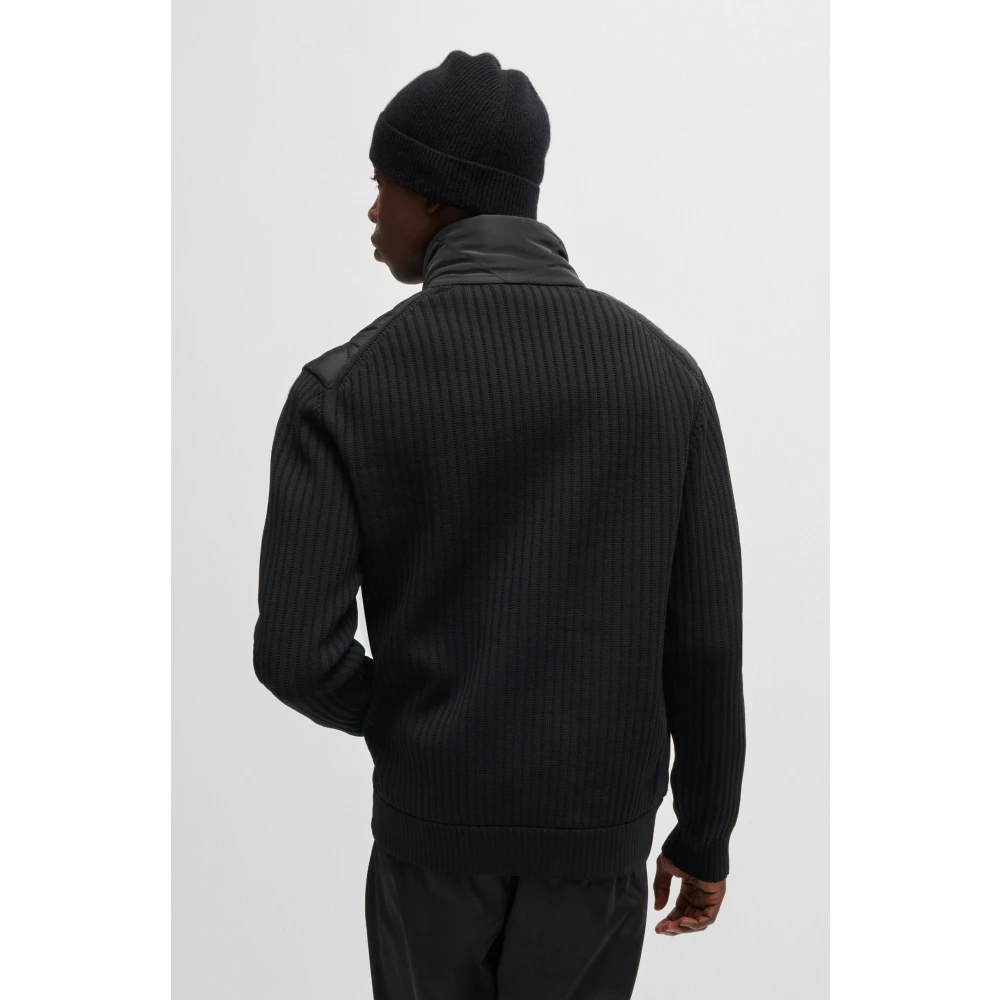 Hugo Boss Stijlvolle Cardigan voor Mannen Black Heren