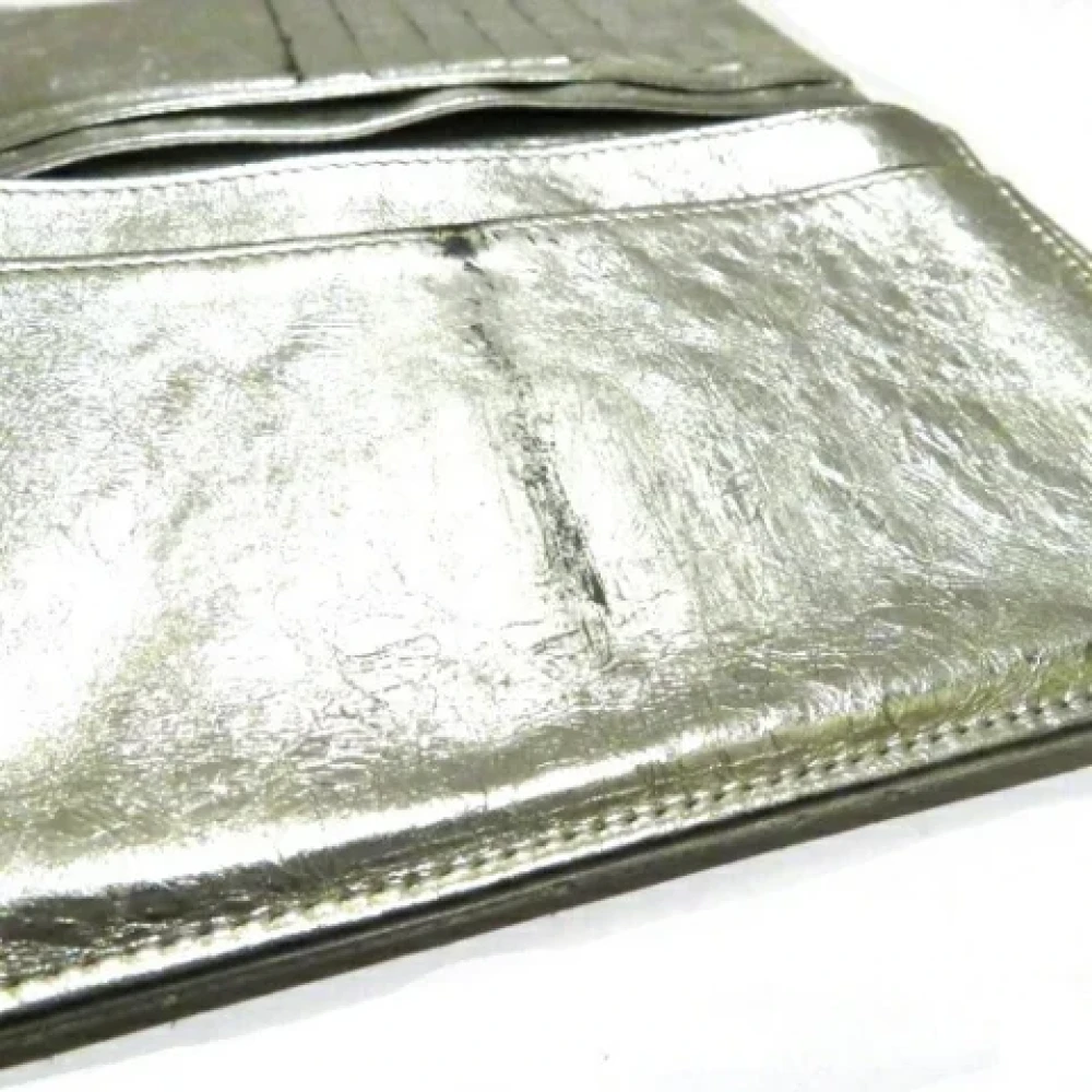 Chanel Vintage Pre-owned Leather wallets Gray Dames