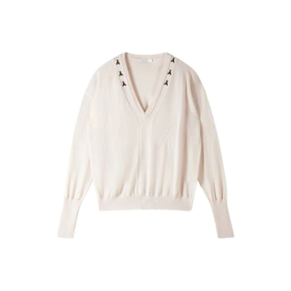 Patrizia Pepe Femme Beige - Knitwear > V-Neck Knitwear