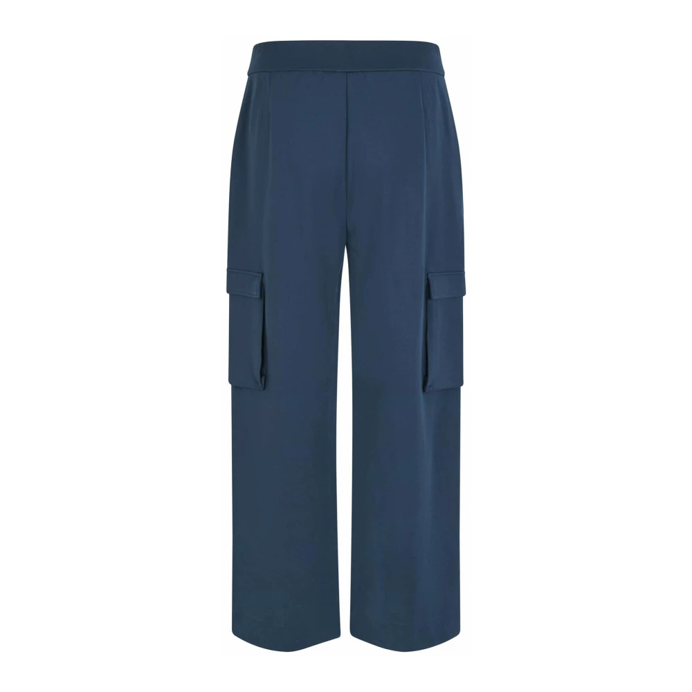 Masai Elastische Taille Wijde Pijp Broek Moonlit Ocean Blue Dames