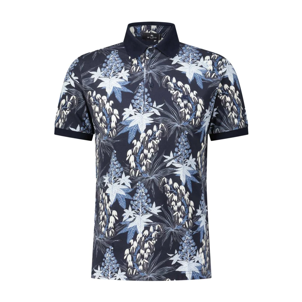 ETRO Polo Shirt met Bloemenprint Blue Heren