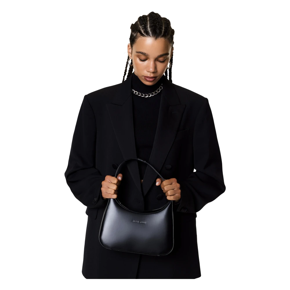 Kazar Studio Stijlvolle zwarte handtas met gladde voorkant Black Dames