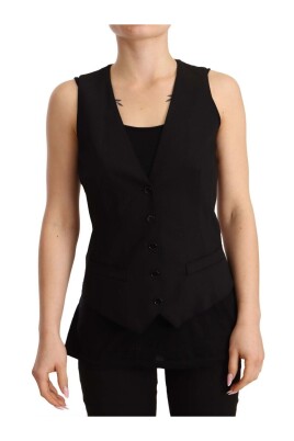 black-wool-vest-top-button-fastening
