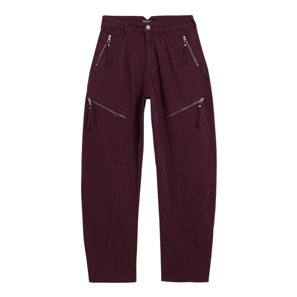 Long Zipper Trousers - RED - 44 - Image 3