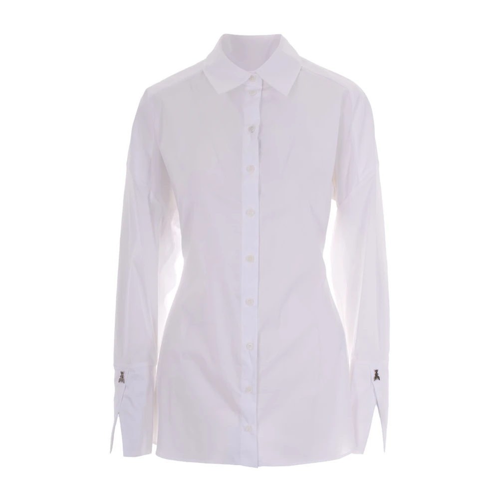 Patrizia Pepe Vrouw Wit Popeline Stretch Shirt