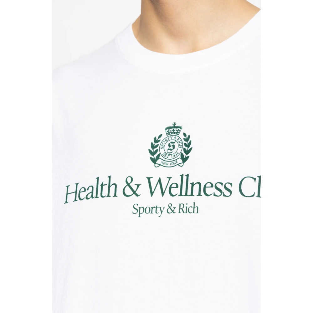 Sporty & Rich T-shirt uit de H&W Crest-collectie White Unisex