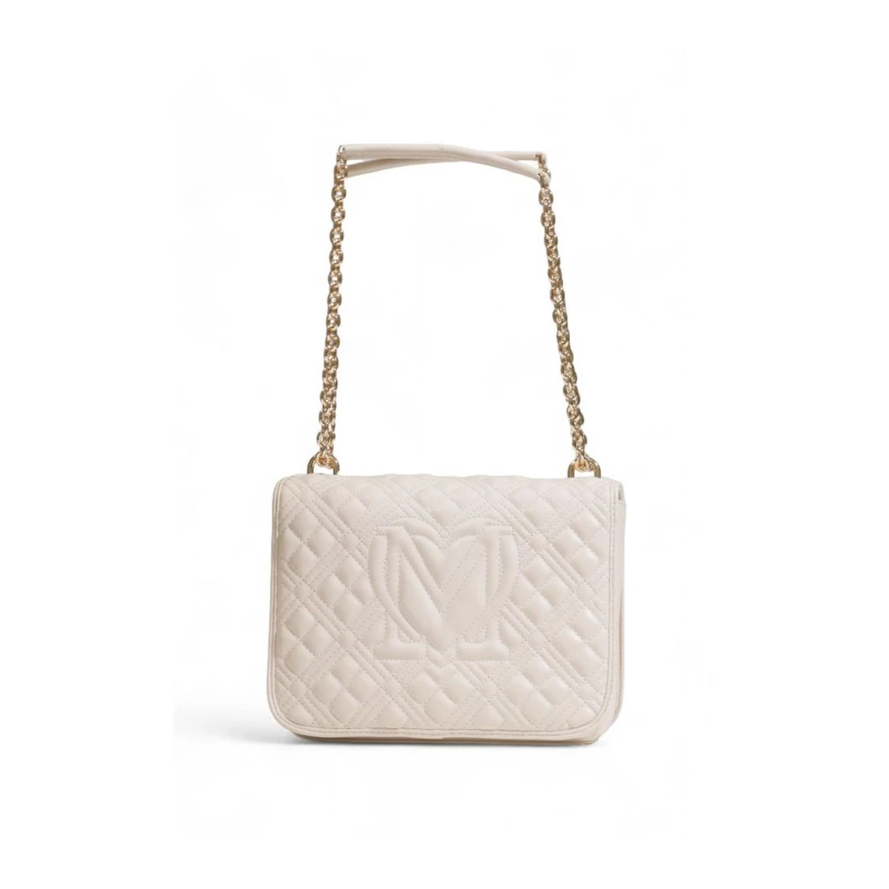 Love Moschino Gestructureerde polyurethaan handtas herfst winter collectie White Dames