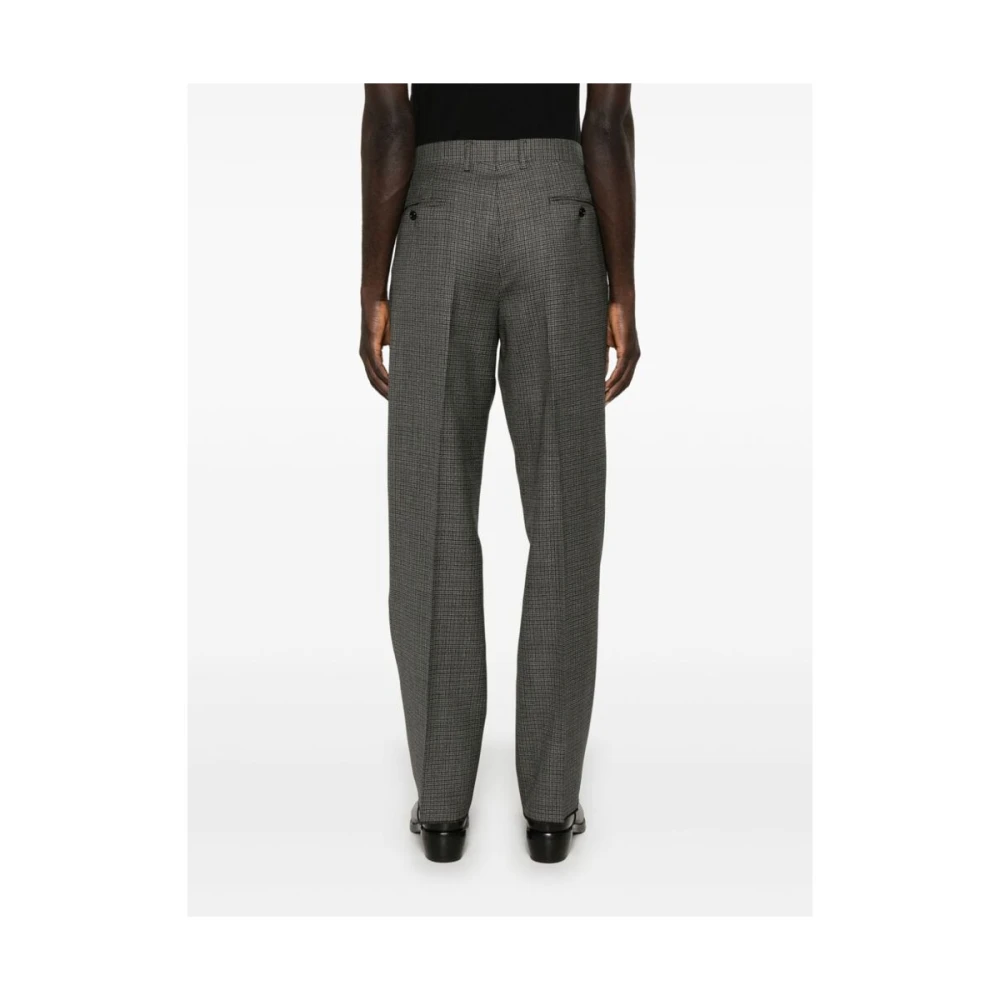 Lardini Houndstooth Patroon Tapered Leg Broek Gray Heren