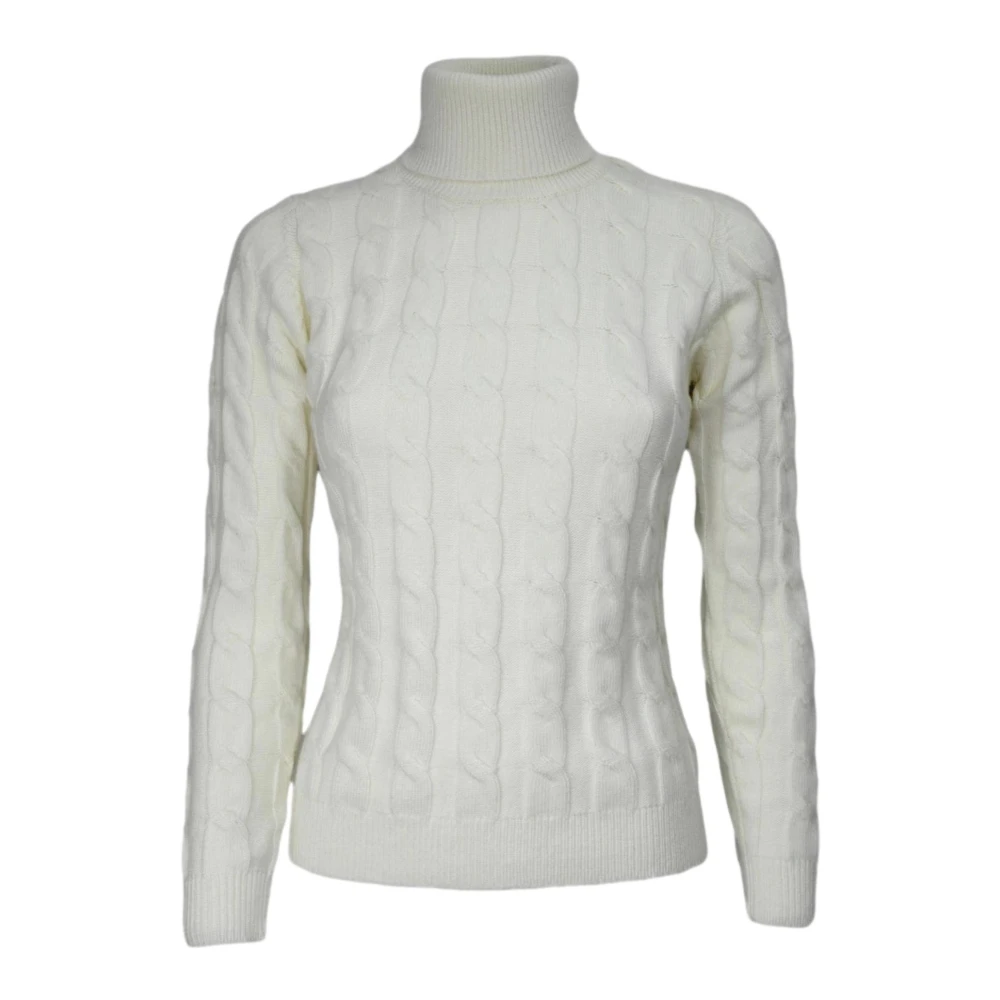 Cashmere Company Women's White Turtlenecks, Xs, Turtleneck
