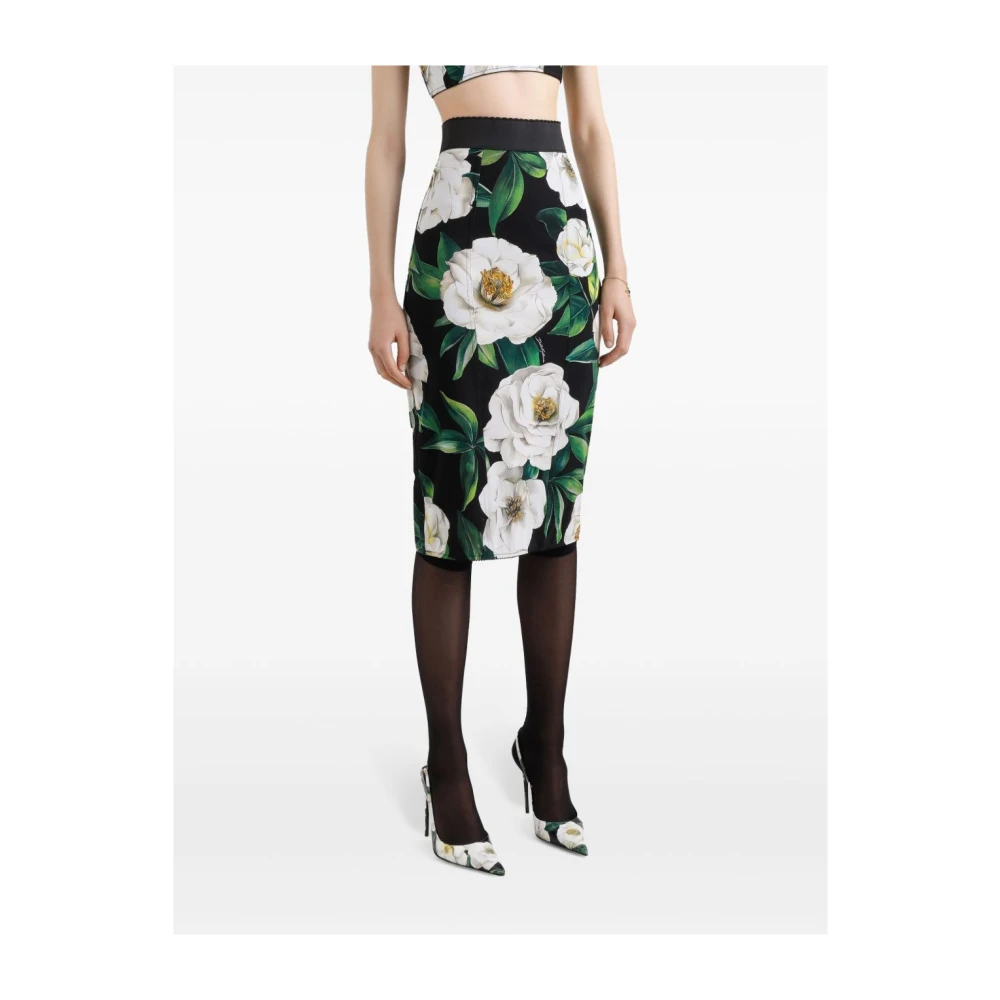 Dolce & Gabbana Zwarte rokken met rits aan de achterkant Multicolor Dames