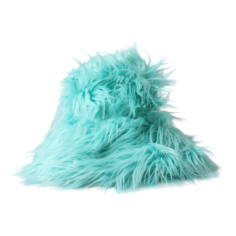 Dolce & Gabbana Women's Green Hats,, Mint Fur Bucket Hat Medium