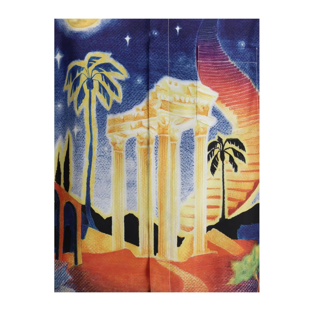 Casablanca Zijden Cubaanse Kraag Shirt met Maxi Print Multicolor Heren