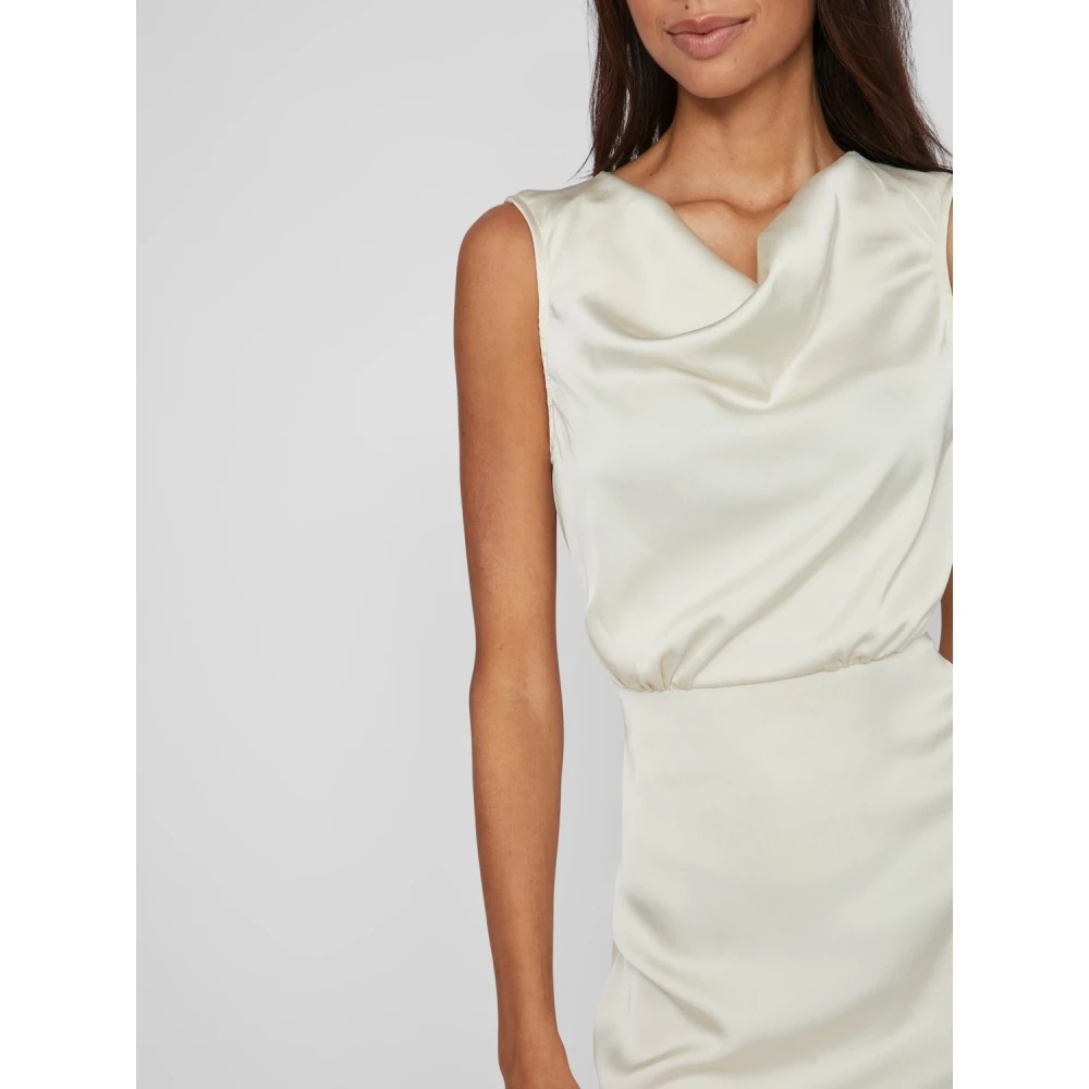 Vila Ravenna Waterfall Jurk Vrouwen Beige Dames