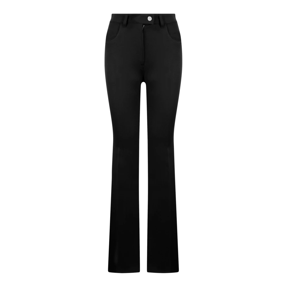 Courrèges Svarta Twill Bootcut Byxor Black, Dam