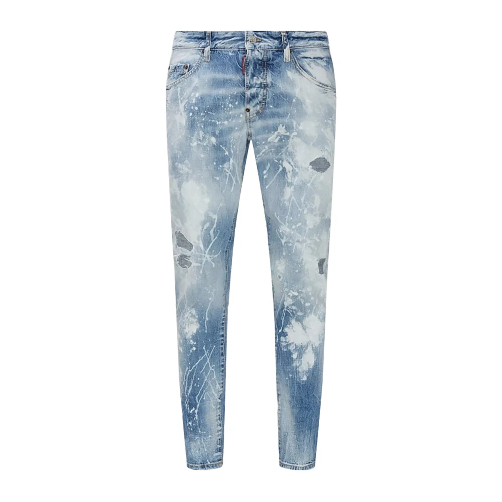 Dsquared2 Slim-fit Cropped Denim Jeans Blue Heren