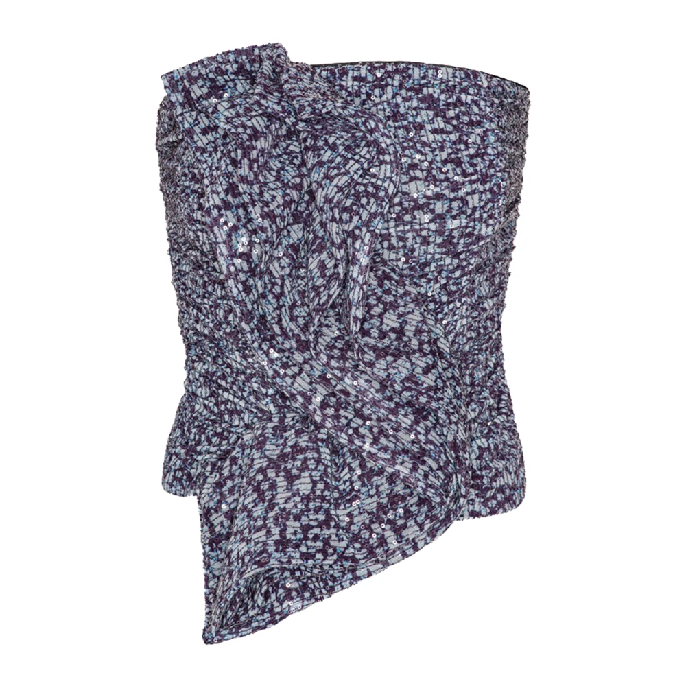 Rotate Birger Christensen Sequin Draped Top Purple Dames