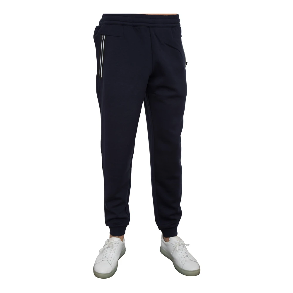 Emporio Armani Ea7 Men's Blue Trousers Stylish Polyester Viscose Elastane - Slim-Fit Trousers - Xl - Trousers