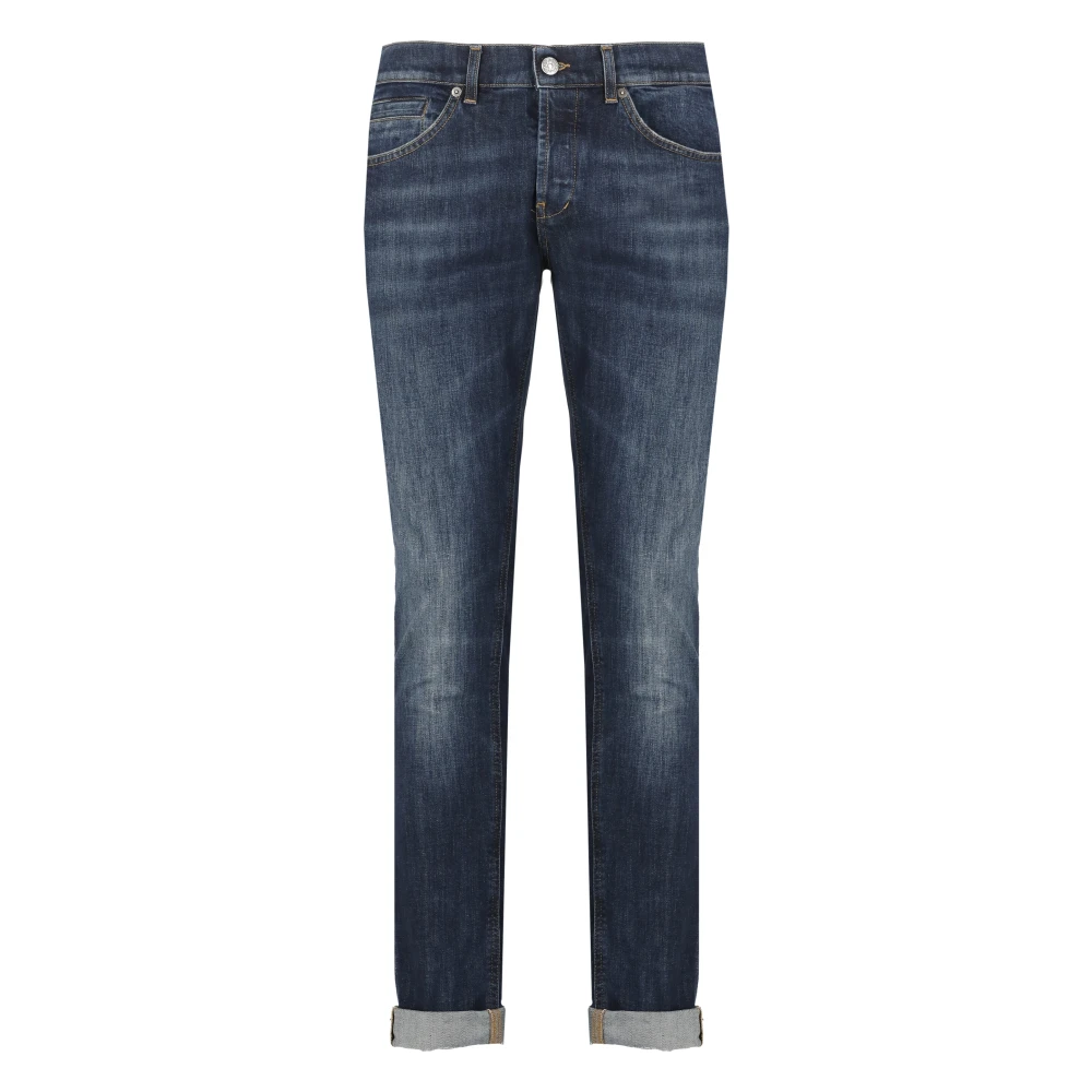Dondup Blauwe Katoenen Jeans met Borduurwerk Blue Heren
