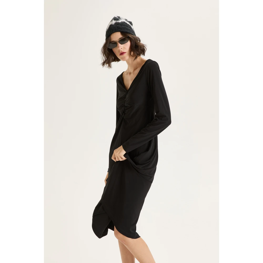 Maliparmi Tecno Jersey Jurk Black Dames
