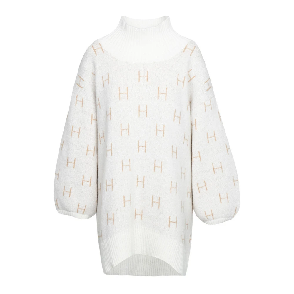 Hést Women's White Fam Long Jumper - Turtlenecks - S/M - Knitwear