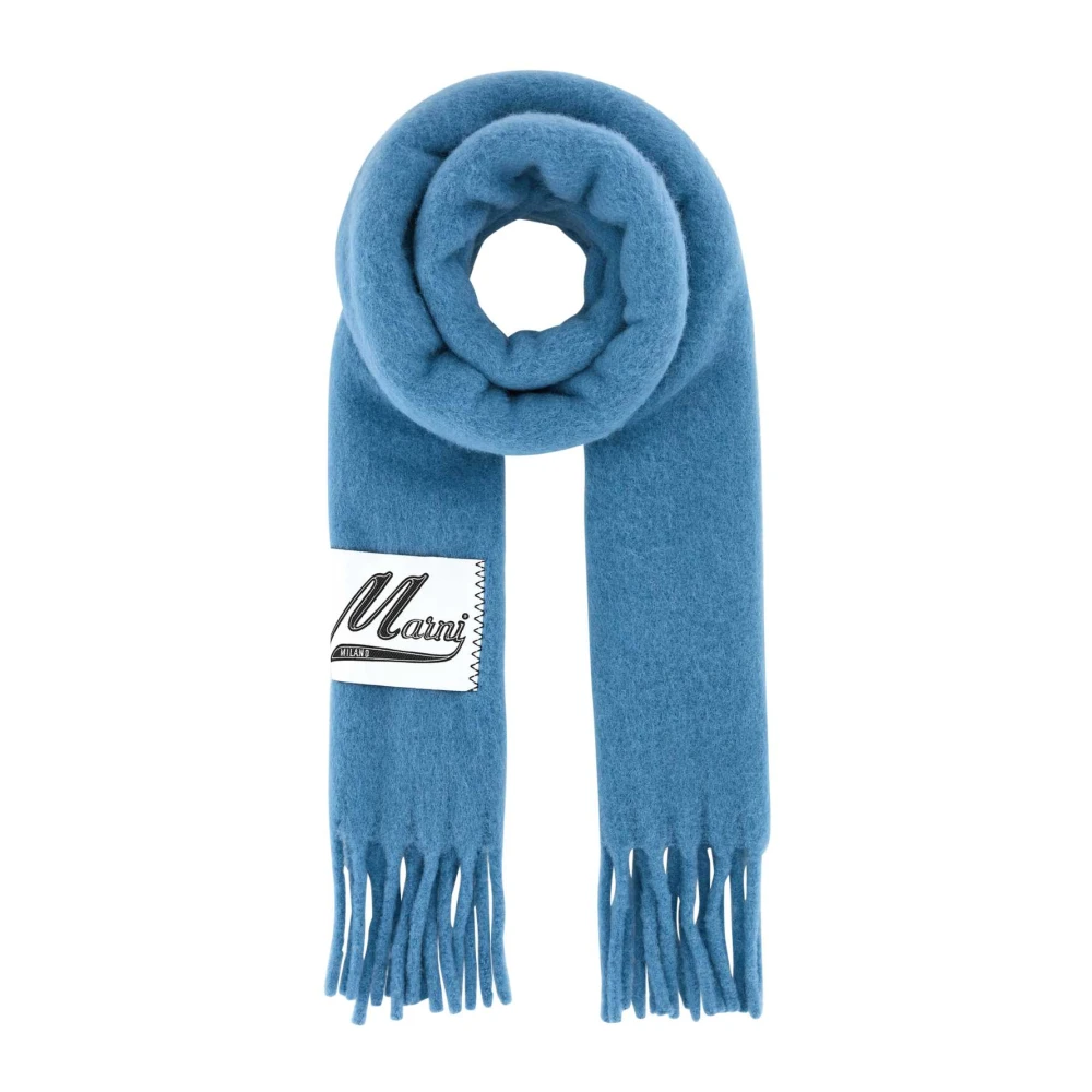 Marni Alpaca Blend Lichtblauwe Sjaal Blue Heren