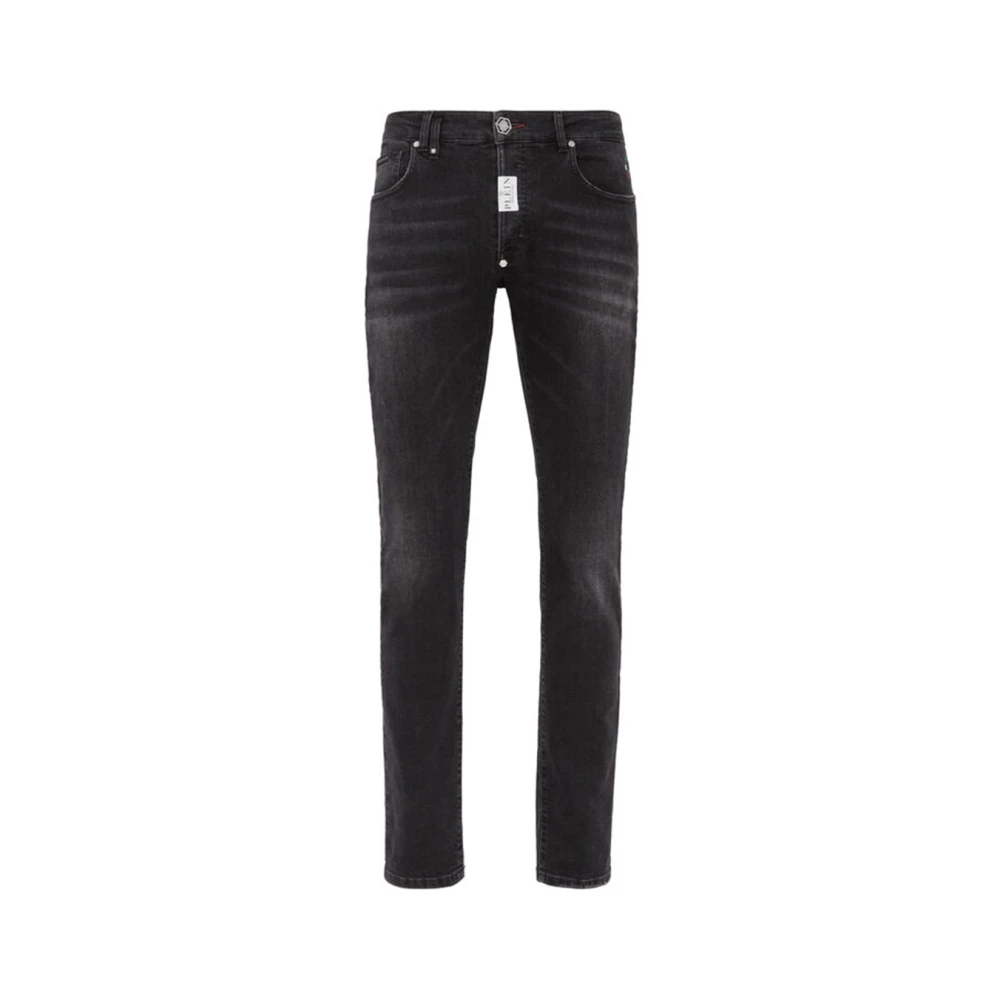 Philipp Plein Klassieke Denim Jeans voor Dagelijks Gebruik Black Heren