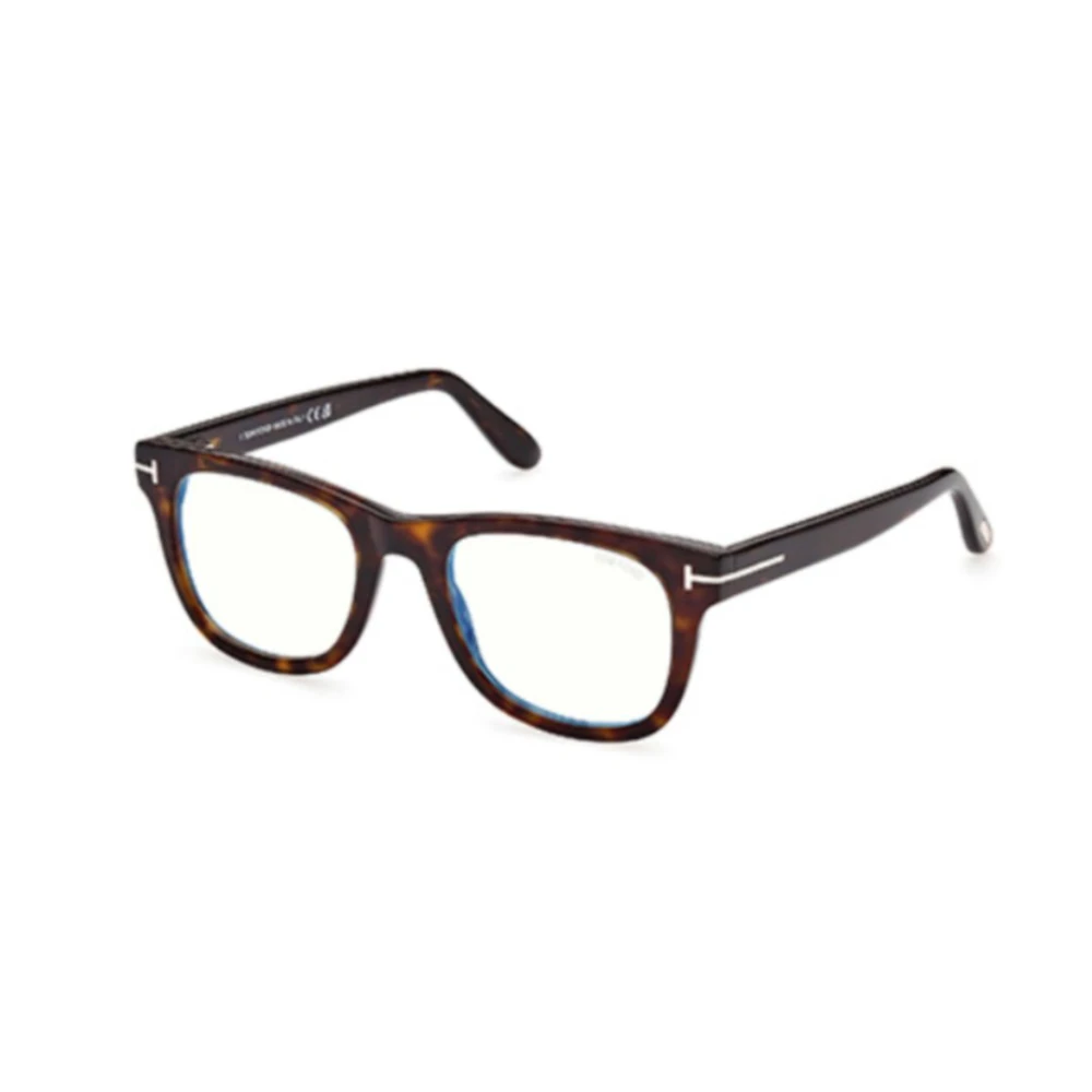 Tom Ford Vierkante bril met blauw lichtfilter Brown Heren