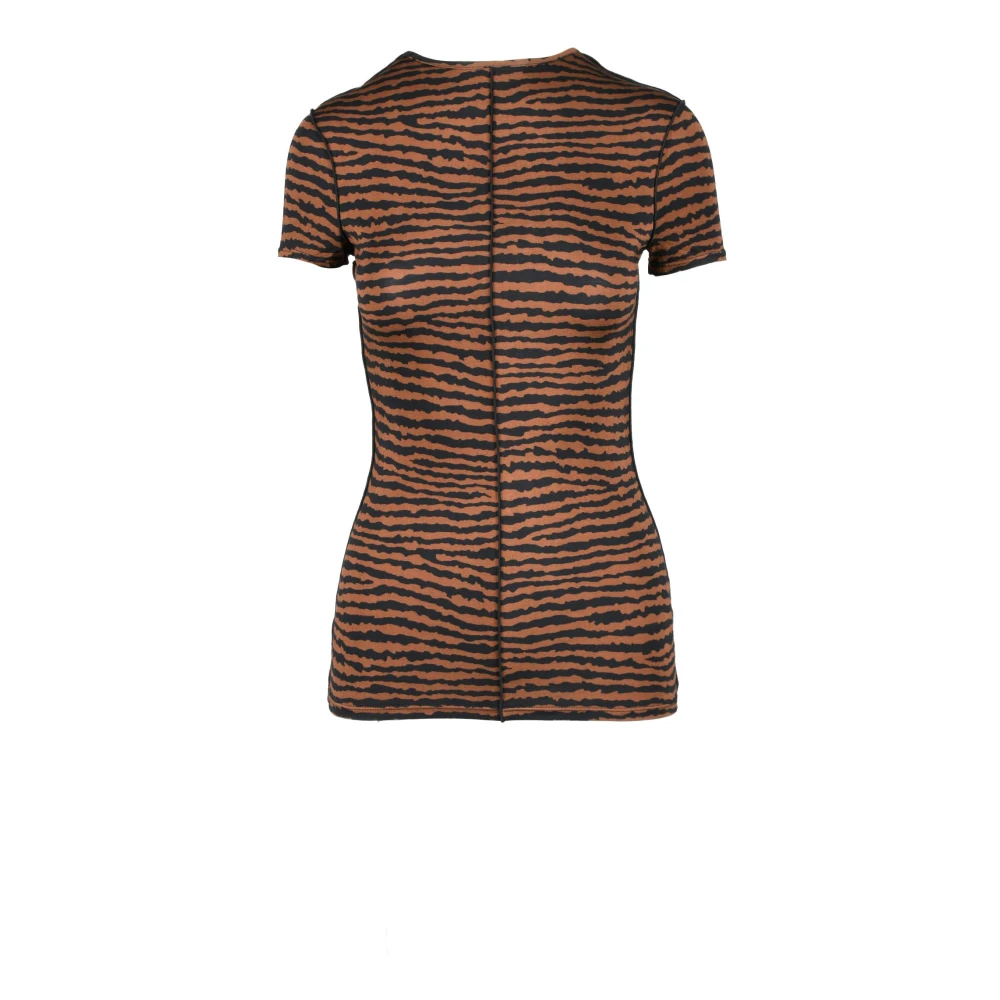 Proenza Schouler Casual T-shirt met Rayon Spandex Mix Brown Dames
