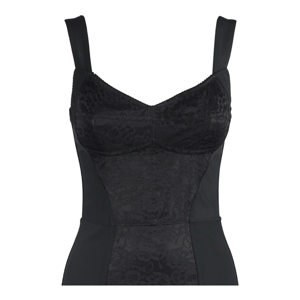 Dolce & Gabbana Elegante Midi Jurk Black Dames