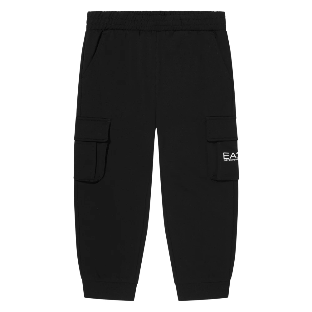 Emporio Armani Ea7 Boys Black Trousers, 10 Y, Train Core Id Cargo Trousers