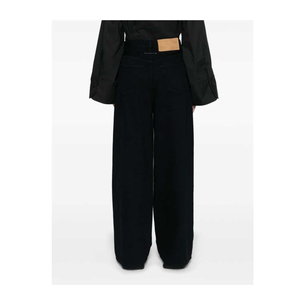 MM6 Maison Margiela Zwarte Denim Wijde Pijp Jeans Black Dames