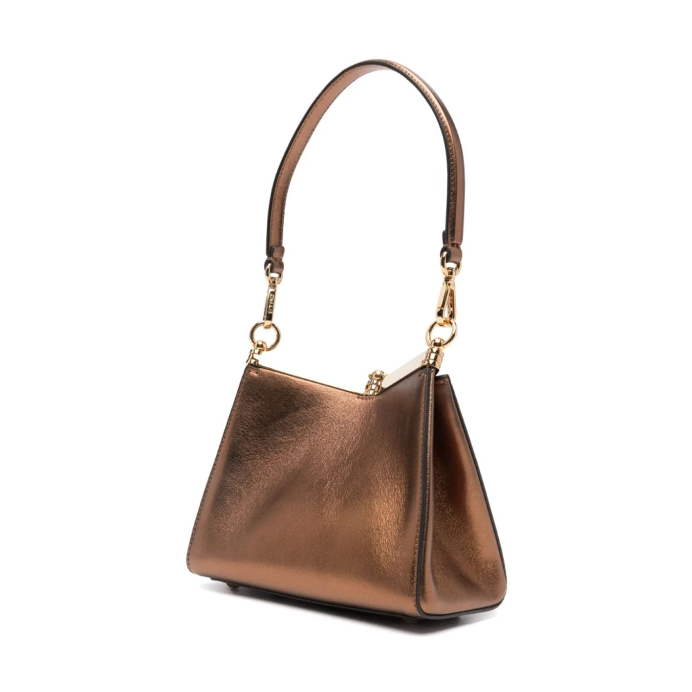 ETRO Gouden Bruine Metallic Handtas met Sluiting Brown Dames
